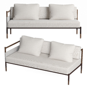 Minimalist Sofa in Hardwood, Metal and Fabric
