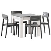 Table Markskel by JYSK and Teak EX 1 Outdoor Dining Chair by Ethnicraft