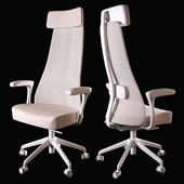 Office chair with armrests Gunnared beige, white JÄRVFJÄLLET_IKEA