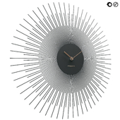 Karlsson Large Peony Wall Clock Golden and Black
