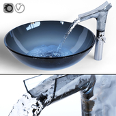 Axor Blue Glass Sink & Faucet