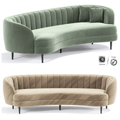 St. Tropez Curved Sofa with Channel Tufting