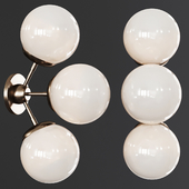 Modo Sconce 3 Globes Bronze and Cream Glass