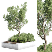 Urban Environment - Urban Furniture - Green Benches - Collection Plants and Tree 11