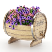 Barrel with flowers