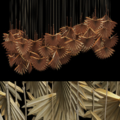 Hanging decor of dried palm leaves