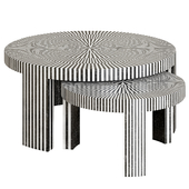 Marble Striped Nesting Coffee Table Sets Fnct-1420-Mklg