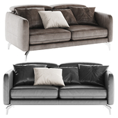 Muebles Sofa leather twoseater black, brown