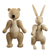Bear and rabbit figurine Kay Bojesen PBR