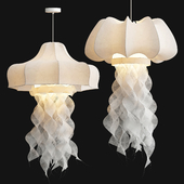 Silk Fabric Jellyfish Pendant Light