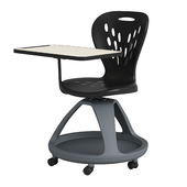 Student Mobile Desk Chair with 360 Degree Tablet Rotation and Under Seat Storage Cubby