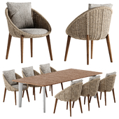 Minotti Lido Cord chair Terrace table set
