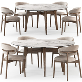 Calligaris Abrey round table Oleandro chair
