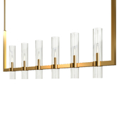 Modern 6-Light Linear Kitchen Island Light with Cylinder Shades