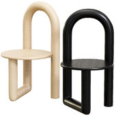 Arched Mono Side or Accent Chair in Lacquered Maple by Objects Ideas