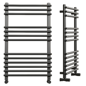 Monza Matt Black 800 x 490 Round Bar Heated Towel Rail