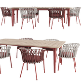 Emma cross dining chair and Terrace table