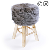 Round stool Atmosphera gray