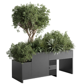 Metal Box Plants on Stand - collection of houseplants outdoor 83