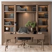 Classic Boss Desk and Library Wood Set - Office Furniture 278