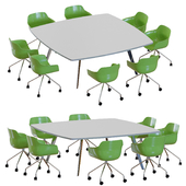 Brunner ray table + crona light chair