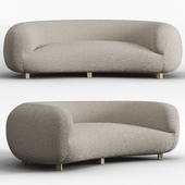 Gorgeous Large Three-Seat Danish Curved Sofa