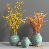 Indoor Plants in stone marbel Pot - set 01