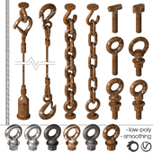 Chains, ropes, carbines, eyebolts - Set-5