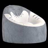 Kids&#39; Character Bean Bag Shark Chair Gray - Pillowfort™