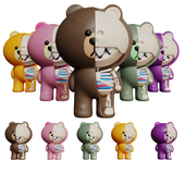 Xxray Plus Brown (line Friends) Bear Action Figure
