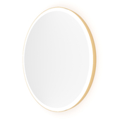 OM Round mirror in brass look