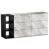 Vig Furniture Nova Domus Maranello - Modern Gray Wash & Faux Marble Dresser
