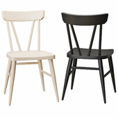 Crate & Barrel Juni Bleached Ash Dining Chair and Juni Black Ash Dining Chair