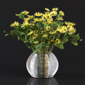 Bouquet Collection 06 - Yellow Flowers in Glass Vase