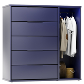 IKEA NORDMELA_chest of drawers with clothes rail Black_Blue