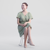 Woman in Dress Sitting Office Maddie 2169