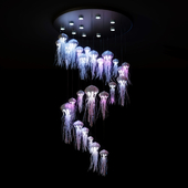 Suspended light composition Jellyfish