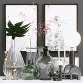 Decorative Set 24 - Table Lamp and Glass Vases