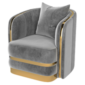 Balmain Blush Velvet Gold Armchair