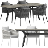 Coco Republic Catalina Outdoor Dining Chair and Malibu Table