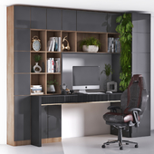 Home Office work desk and decoration and library Set - Office Furniture 329