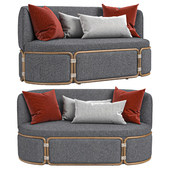 ROTIN 2 seater fabric sofa