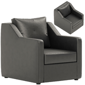 Crate & barrel - Notch Swivel Chair - Leather