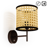 Metal and weave wall lamp GRIZZANA