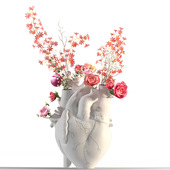 Heart Vase_White
