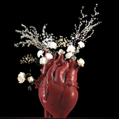 Heart Vase Red