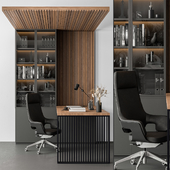 Boss Desk and Library - Office Furniture 331