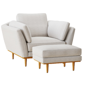 crate&barrel Hague Mid-Century Accent Chair