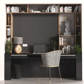 Home Office work desk and decoration and library Set 328-1