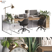 Home Office work desk and decoration and library Set 333